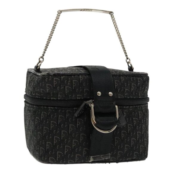 Christian Dior Trotter Canvas Vanity Cosmetic Pouch Black Silver